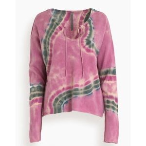 NWT Raquel Allegra Peasant Crew wool cashmere tie dye sweater, size 1 small